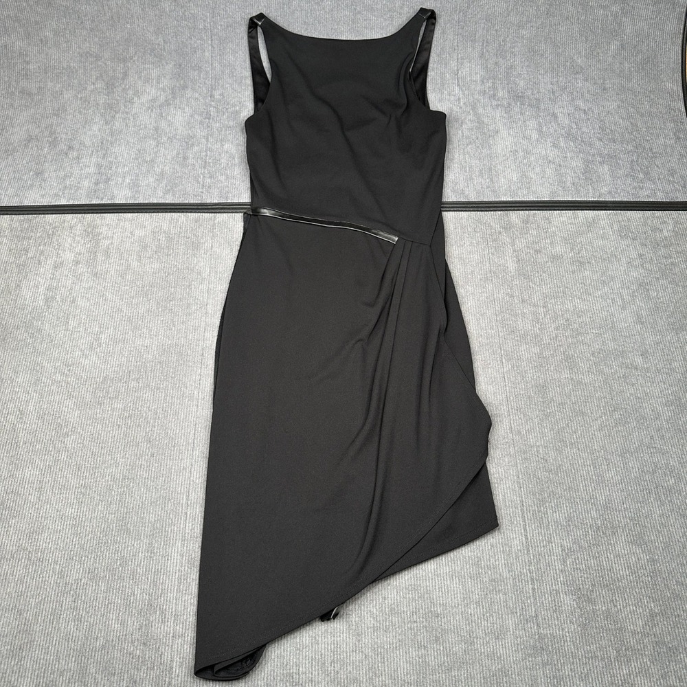 Laundry by Shelli Segal Black Asymmetrical Sleeveless Cocktail Dress Size 2 Y2k